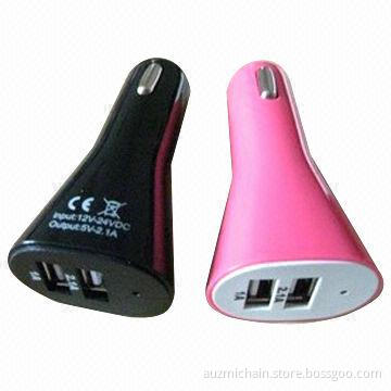 Newest Dual USB 3.1A Car Chargers, 2.1A, for iPad, 1A for iPhone 4, 4S, 5, 12 to 24V DC Input